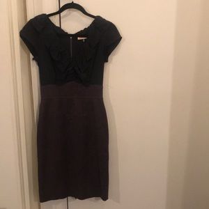Rebecca Taylor Ruffle Silk and Wool Dress
